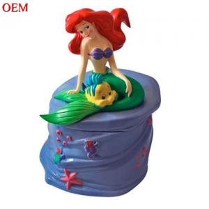 China Little Mermaid Sculpted Cookie Jar Food Holder on sale