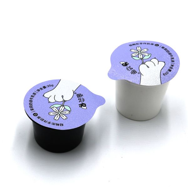 Quality ODM Yogurt Die Cut Lid Peelable 22mm Alu Foil Lid for sale