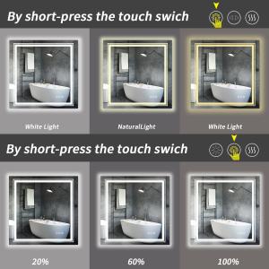 Buy cheap 36 Inch LED Square Mirror IP44 Bathroom Mirrors With Lights from wholesalers