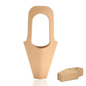 Custom Color Accepted Craft Flower Carrier Bouquet Packaging Kraft Paper Bag For