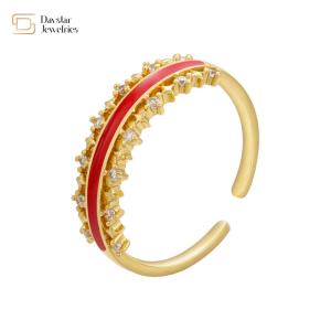 Buy cheap Zircon Stackable 18k Gold Plated Jewelry Enamel Diamond RingsFor Women from wholesalers