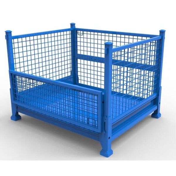 Buy cheap Collapsible and Stackable Steel Pallet Container Warehouse Cage Box Stillage from wholesalers