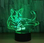 Cute Cat 7 Colors Change 3D LED Night Light with Remote Control Ideal For