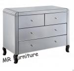 Buy cheap Silver Mirrored Side Board With 4 Storage Drawers Bevelled Edge Mirror from wholesalers