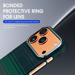 Green Color Customized Pattern Aramid Carbon Fiber Mobile Cover for iPhone 17