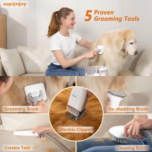 Low Noise Pet Dog Grooming Kit with Vacuum Tools and Dog Brush Set N.W/G.W. 2