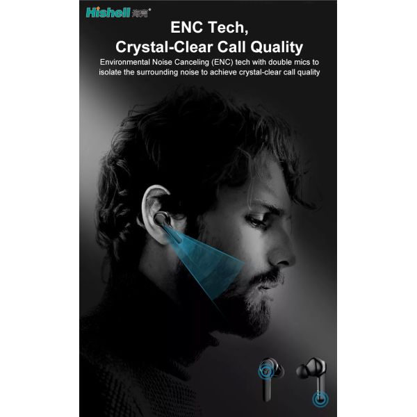 Hifi TWS Noise Cancelling Earbuds Water Resistant Bluetooth Wireless Earbuds