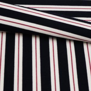 Buy cheap Smooth Soft Double Knit Fabric Breathable Stretch Striped Shirt Material from wholesalers
