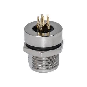 Buy cheap M8 Panel Mount PCB Connector M8 4 Pin Back Solar Front Panel Mount With Solder Connector product