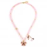 Buy cheap Butterfly Charm Rose Quartz Stone Crystal Sweater Necklace Emotional Healing from wholesalers