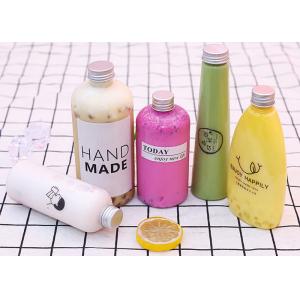 Buy cheap 240ml Conical Clear Plastic Juice Containers Aluminum Cover from wholesalers