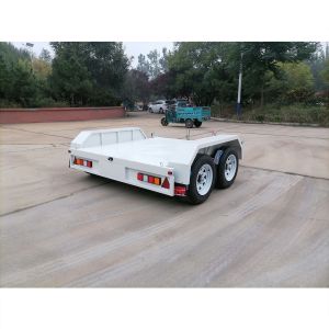 White Tandem Axle Flatbed Trailer 680kg Tandem Flatbed Trailers