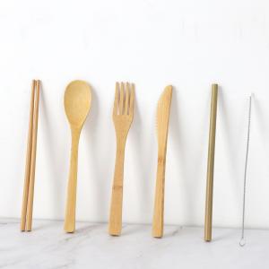 Buy cheap Student Reusable Wooden Utensils Travel Bamboo Portable Tableware Set from wholesalers