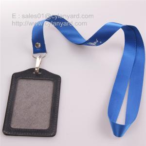 Buy cheap Rivet nylon strap with leather card badge, plain nylon lanyards from wholesalers