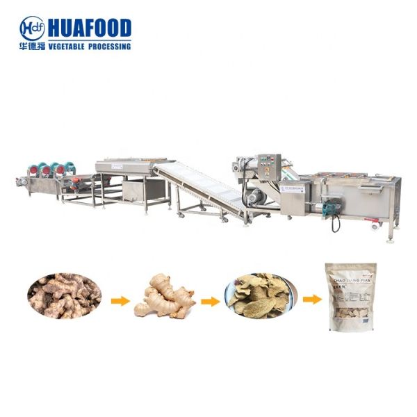 Half Cooked Vegetable Food Production Line Carrot Washing Polishing Machine