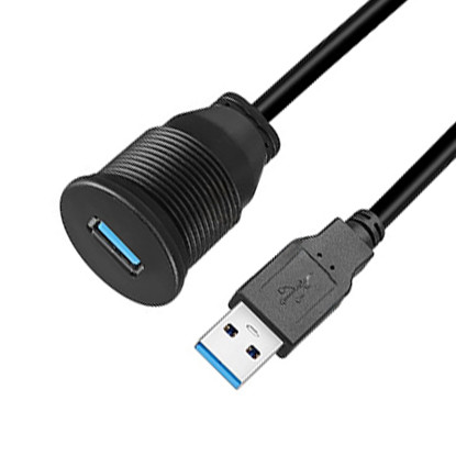 Quality Custom Harness USB3.0 Calbe Car Dashboard Panel Cable Round Head USB3.0 Male To Female Extension Cable Waterproof Cable for sale