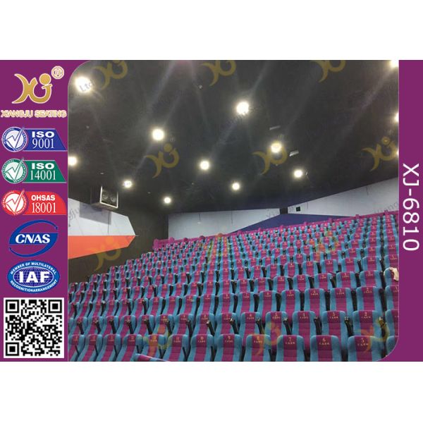 Quality PP Armrest With Cup holder Theatre Seating Chair Can Be Push Back for sale