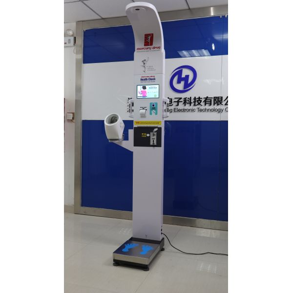 Buy cheap DHM-800Z Ultrasonic and Folding coin operated height weight scale with bmi , fat mass , blood pressure , temperature from wholesalers