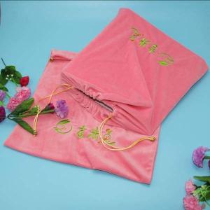 Embroidery Logo Pp String Photo Album Velvet Drawstring Bag