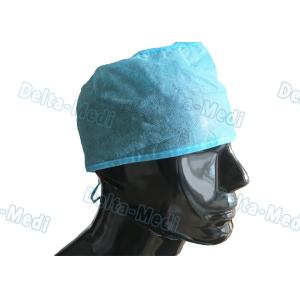 Buy cheap Ties On Back Blue PP Disposable Surgical Caps Dust Proof With Stitching Thread product