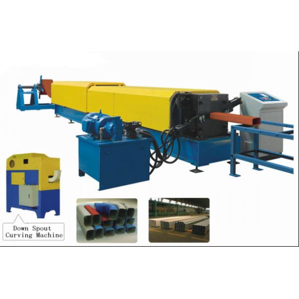 CE Certification Downpipe Roll Forming Machine , Precise Gutter Making Machine