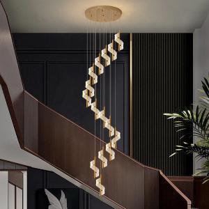Modern Staircase Giant Spiral Chandeliers Hotel Rotating Chandelier Duplex Loft