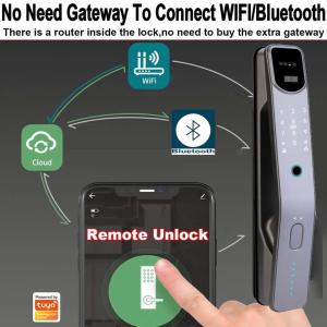 Buy cheap Full Auto Face Recognition Door Lock Tuya Anti Peep Smart Password Front Door Lock from wholesalers