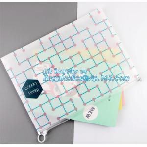 Buy cheap Promotional stationery set PVC bag pencil set, zipper office stationery pouch with rope slider, Office stationery waterp from wholesalers