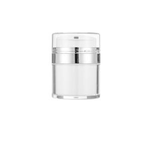 Buy cheap 15ml 30ml 50ml 100g Acrylic Emulsion Luxury White Serum Matte PP Silver Pump Airless Jar Airless Pump from wholesalers