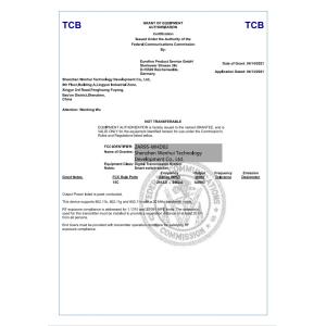 Shenzhen Wenhui Technology Development Co., Ltd. Certifications