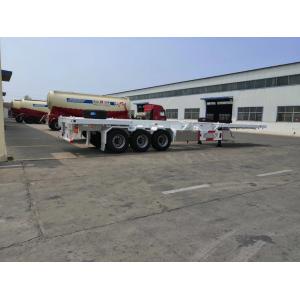 Buy cheap 40-60tons Loading Capacity Flat Bed Semi Trailer With JOST Landing Gear And 3 Axles In High Demand from wholesalers
