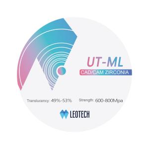 Buy cheap Dental Zirconia Blank UT-ML Grade 600-800MPa Strength & 49-53% Translucency for Crown/Bridge from wholesalers