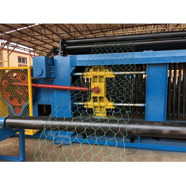 Quality Heavy Duty Double Block Hexagonal Mesh Machine Gabion Wire Mesh Machine 4.3m 8*10cm Hole for sale
