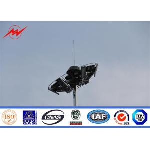 High way powder coated high mast lighting poles with lifting system