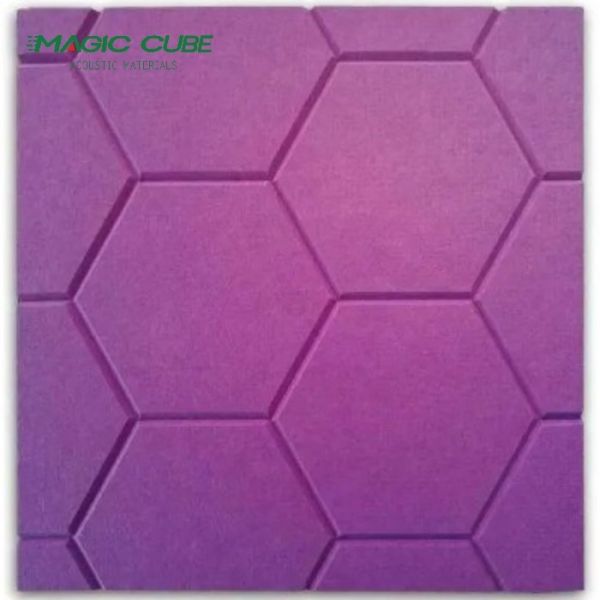 Quality Sound Control Pure Camel 12mm Grooving Polyester Fiber Acoustic Panel for sale