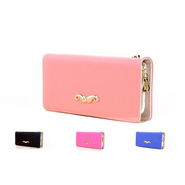 Quality EN17 AQL Ladies Long Wallet Purse Card Holder Coin Pocket 19x3.5CM RFID Hasp for sale