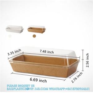 Sandwich Kraft Paper Box With Clear Lids, Individual Charcuterie Sushi