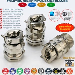 Buy cheap Metal Brass IP68 Watertight Metric Cable Gland M12~M64 with Traction Relief Metal Clamp from wholesalers