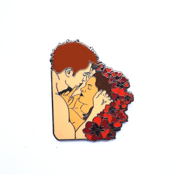Buy cheap Embossed Love Theme Custom Hard Enamel Pins Zinc Alloy With Rubber Clutches from wholesalers