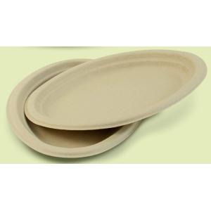 Natural Bagasse Biodegradable Oval Plate Eco Friendly Compostable Plates