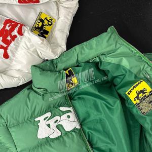 Buy cheap Custom Designer Embroidery Streetwear Plus Size Bubble Zip up Coat Quilted Crop Man Women Winter Puffer Down Coats Jacket Men from wholesalers