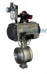 Buy cheap V Notch Pneumatic Actuated Ball Valve , Motorized Ball Valve Nickel Plated from wholesalers