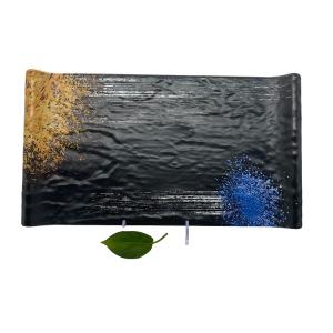 Buy cheap ODM 16.2'' Melamine Black Rectangle Plate Galaxy Pattern FDA from wholesalers