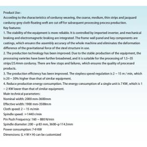 1400rpm Min Corduroy Fabric Cutting Machine Textile Machinery Line