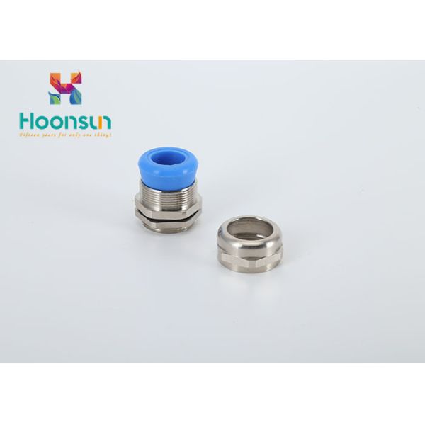 Quality Waterproof High Temperature Cable Gland With Blue / White Silicone Seal for sale