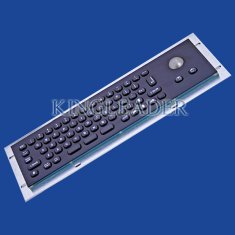 Buy cheap Metallic Liquid-Proof Industrial Black Kiosk Metal Keyboard With Trackball from wholesalers