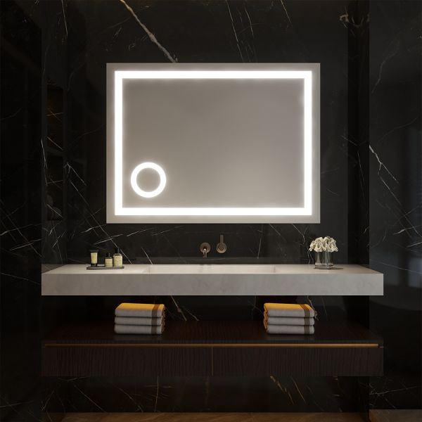 Regulable Brightness Custom Led Mirror Unadorned Style Energy Efficient