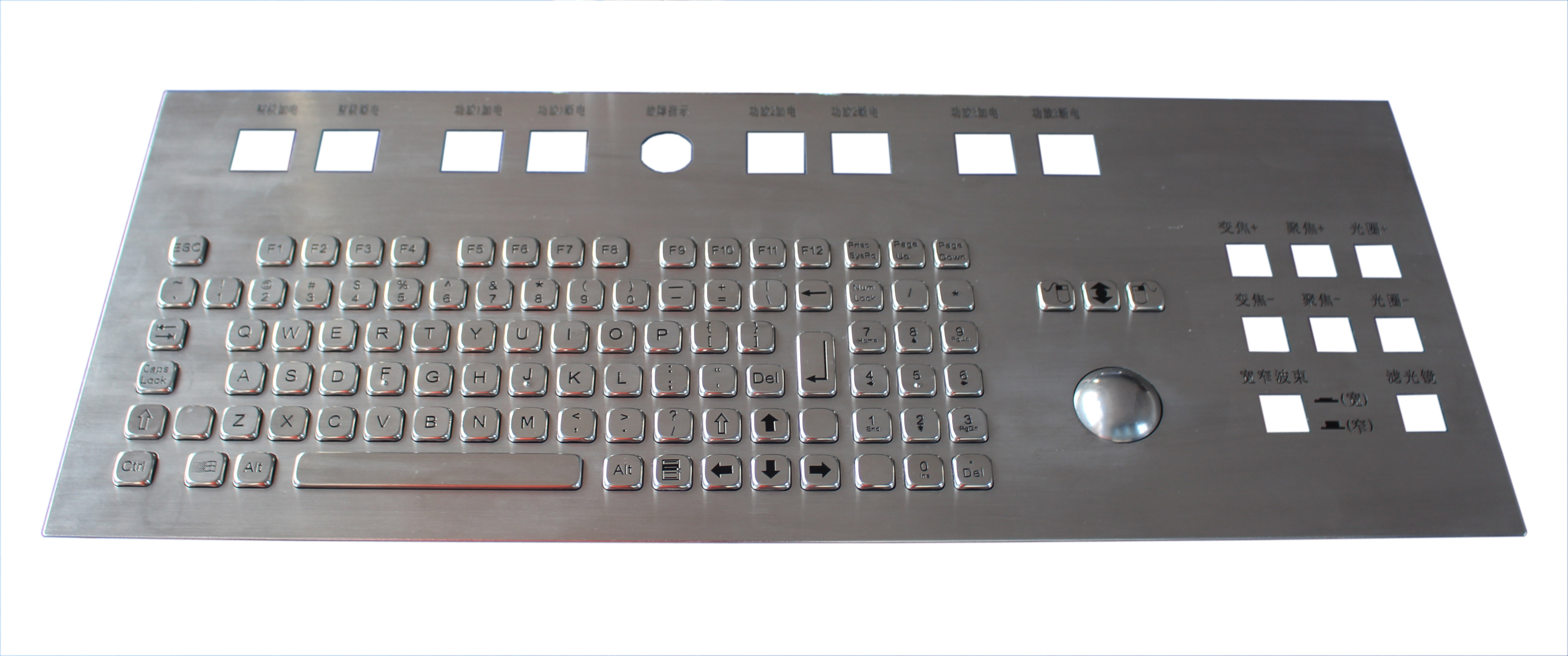 Customized Industrial Keyboard With Trackball Stainless Steel Mechanical