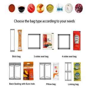 2KW Liquid Pouch Filling Machine 60bags/min Tomato Paste Packing