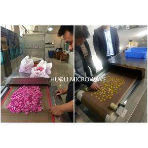 Industrial Microwave Dryer , Rose Bud / Jasmine Flower Drying Fixing Machine